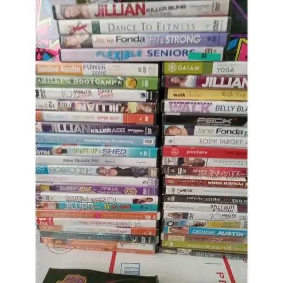 Lot Of 46 Ulimate Workout Lot Of Dvds Pilates Yoga Abs Core + More!~ Trl4#193